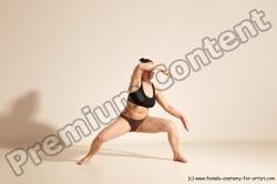 Underwear Martial art Woman White Moving poses Average long colored Dynamic poses Academic